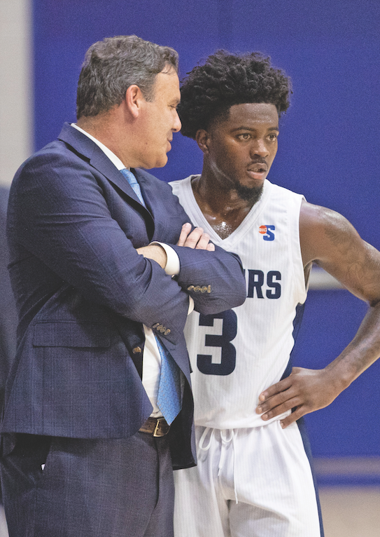 Head men’s basketball coach Griff Aldrich met standout Longwood basketball player Shabooty Phillips when Phillips was 12 and they both lived in Houston. The two stayed in touch, and Aldrich eventually recruited Phillips to Longwood.
