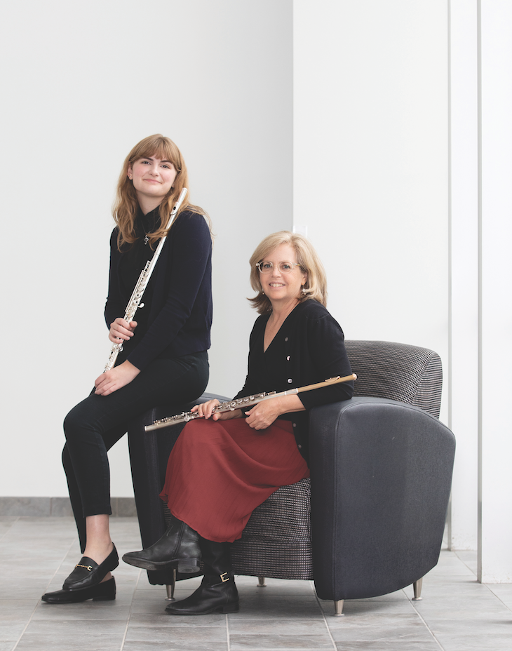 Ellie Swanson ’20 (left) says Dr. Elizabeth Brightbill has given her an honest, balanced view of the challenges and rewards of a career in music (Photo by Courtney Vogel).