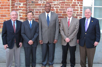 Dr. Jim Haug (Longwood), Mark Manasco (CCALS), Dr. Keith Williamson (VSU), Dr. Barry Johnson (U.Va.) and Dr. E. G. Miller (VCU)