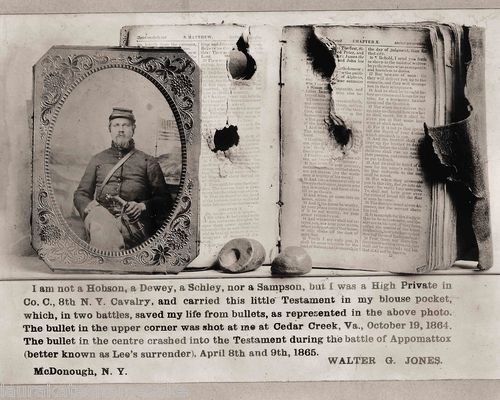 Bible with bullet holes