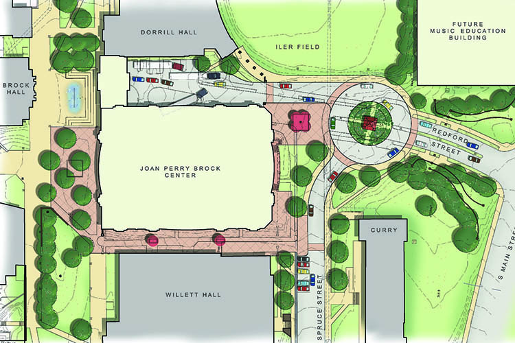  Site plan showing the location of the Joan Perry Brock Center